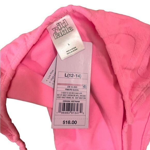 Wild Fable Wavy Textured Pink Bikini Bottoms, Size L, NWT - Picture 6 of 8